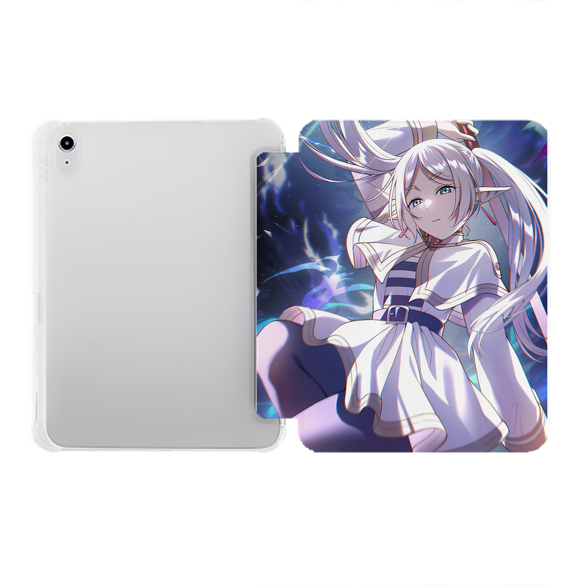 （画像用） 葬送のフリーレン Frieren IPad ケース ペン収納付き 三つ折りスタンド PUレザー×シリコン 対応機種9.5/10.5/10.9インチ